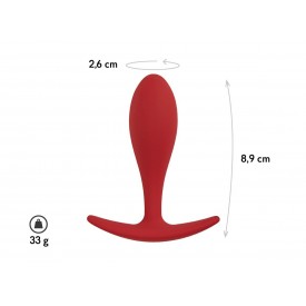 Бордовая анальная пробка Lito M - 8,9 см.