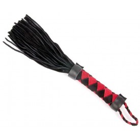 Черная плеть с красно-черным рисунком на рукояти - 26 см.